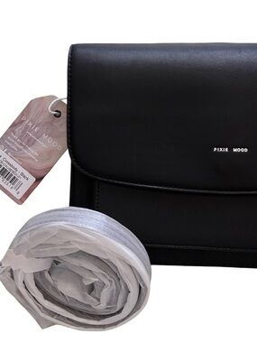 NWT Pixie Mood Zoe Crossbody Bag Black Vegan Leather Convertible Purse